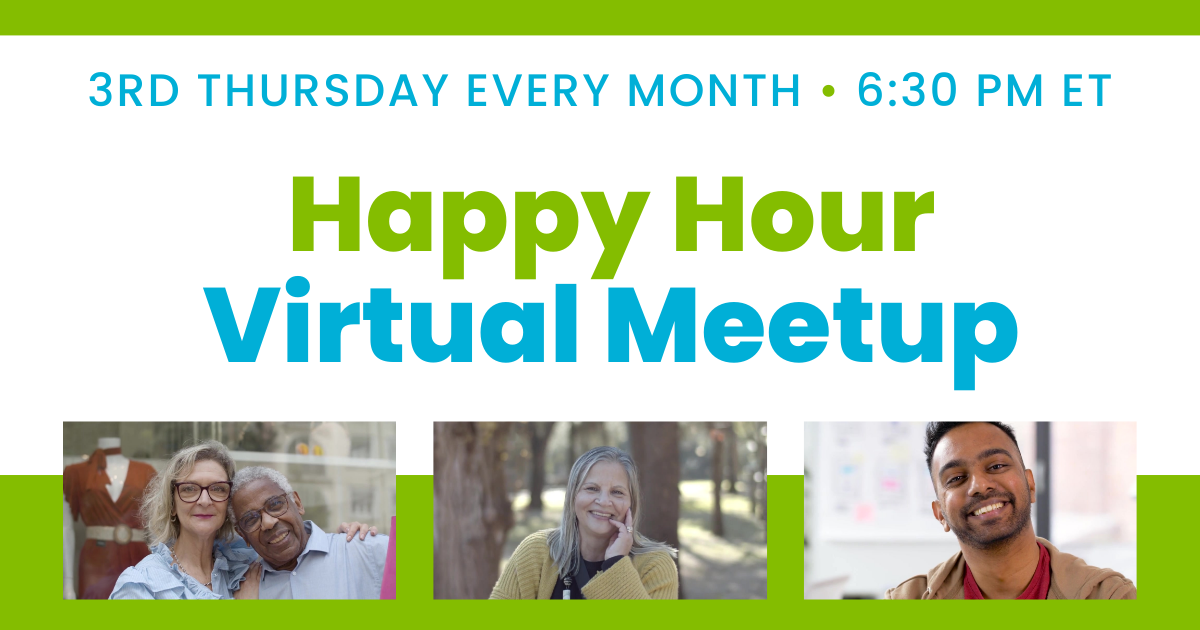 Graphic for Happy Hour virtual meetup